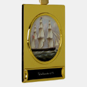 Zeilschip Woolloomooloo 1850 Verguld Banner Ornament (Rechts)