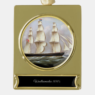 Zeilschip Woolloomooloo 1850 Verguld Banner Ornament