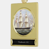Zeilschip Woolloomooloo 1850 Verguld Banner Ornament (Links)