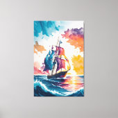 Zeilschip Zee schilderij Canvas Afdruk (Voorkant)