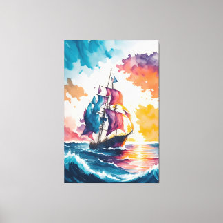 Zeilschip Zee schilderij Canvas Afdruk