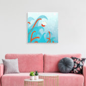 Zeilschip Zeemonster Canvas Afdruk (Insitu (Woonkamer))