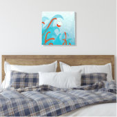 Zeilschip Zeemonster Canvas Afdruk (Insitu (Slaapkamer))