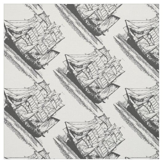  zeilschip zeilboot windjammer stof (Swatch)