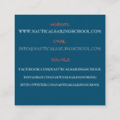 Zeilschool instructeur/witte zeilboot zeilen vierkante visitekaartje (Achterkant)