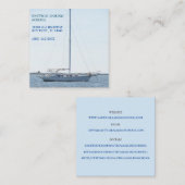 Zeilschool/ Zeilinstructeur/Witte zeilboot Vierkante Visitekaartje (Voorkant / Achterkant)