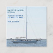 Zeilschool/ Zeilinstructeur/Witte zeilboot Vierkante Visitekaartje (Voorkant)
