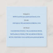 Zeilschool/ Zeilinstructeur/Witte zeilboot Vierkante Visitekaartje (Achterkant)