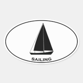 Zeilsloep Zeilboot Ovaal Logo Ovale Sticker