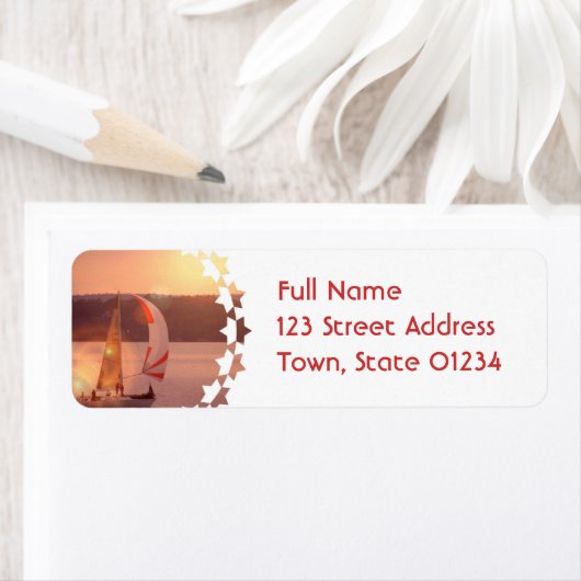 Zeilspinnaker Zeilboot Retouradres Labels (Insitu)