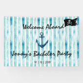 Zeilsport thema vrijgezellenfeest spandoek (Horizontaal)