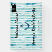 Zeilsport thema vrijgezellenfeest spandoek (Verticaal)