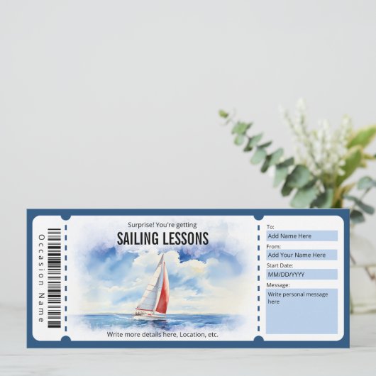 Zeilsurprise-cadeau Kaart (Staand voorkant)