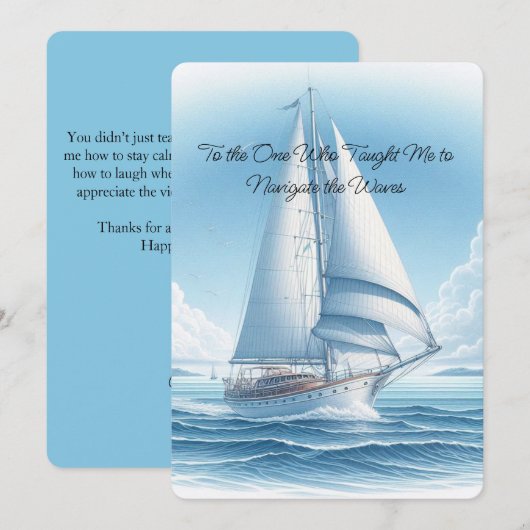 Zeilthema Vaderdag Wenskaart Feestdagenkaart (Voorkant / Achterkant)