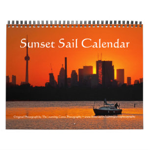 Zeiltocht bij zonsondergang kalender