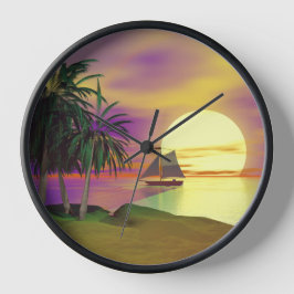 Zeiltocht bij zonsondergang ronde klok