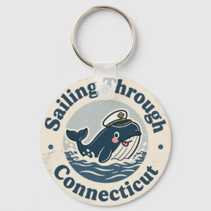 Zeiltocht door Connecticut Walvis Sleutelhanger