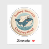 Zeiltocht door Connecticut walvis Sticker (Vel)