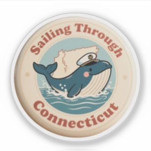 Zeiltocht door Connecticut walvis Sticker