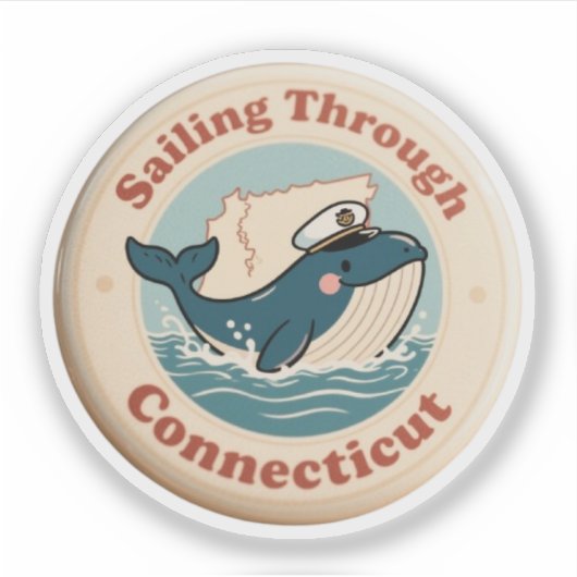 Zeiltocht door Connecticut walvis Sticker (Voorkant)