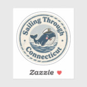 Zeiltocht door Connecticut walvis Sticker (Vel)