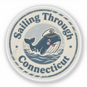 Zeiltocht door Connecticut walvis Sticker