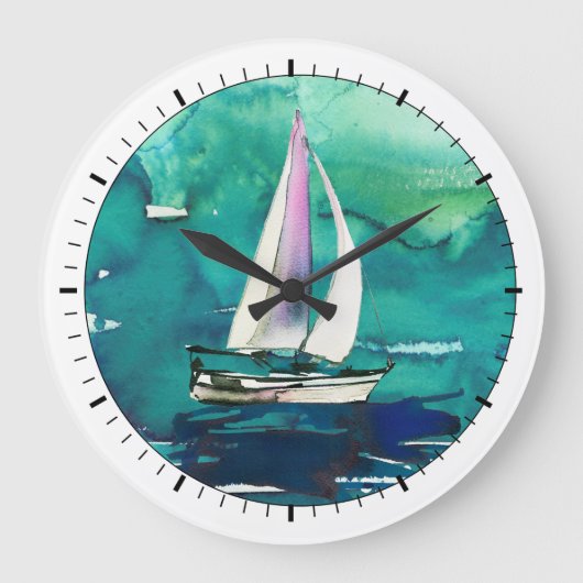Zeilvaart Vignet Wandklok (Voorkant)
