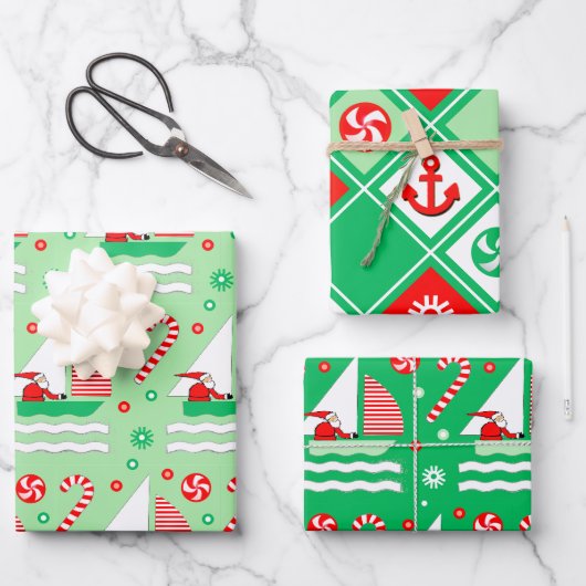 Zeilvakantie Cadeau Inpakpapier Vel (Voorkant)