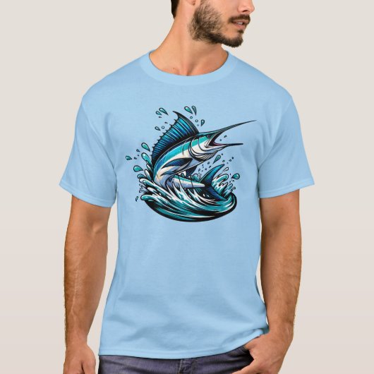 Zeilvis Diep Zee Gevist Zoutwater Vis T-shirt (Voorkant)