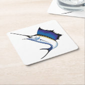 Zeilvis Kartonnen Onderzetters (Schuin)