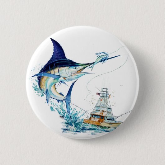 Zeilvis neemt het aas ronde button 5,7 cm (Voorkant)