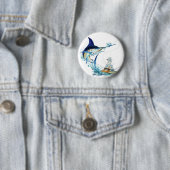 Zeilvis neemt het aas ronde button 5,7 cm (In situ)