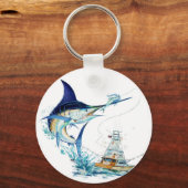 Zeilvis neemt het aas sleutelhanger (Voorkant)