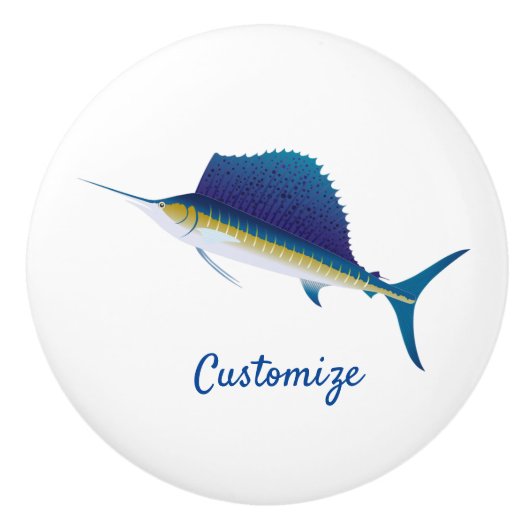 Zeilvis Thunder_Cove Keramische Knop (Voorkant)