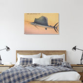Zeilvis uit Gulf Stream, Florida Canvas Afdruk (Insitu (Slaapkamer))