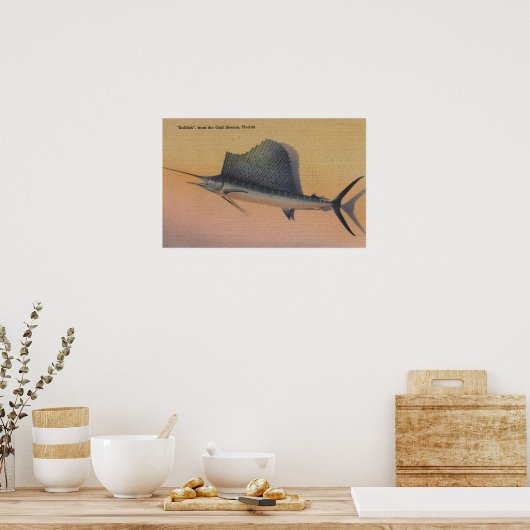 Zeilvis uit Gulf Stream, Florida Poster (Keuken)