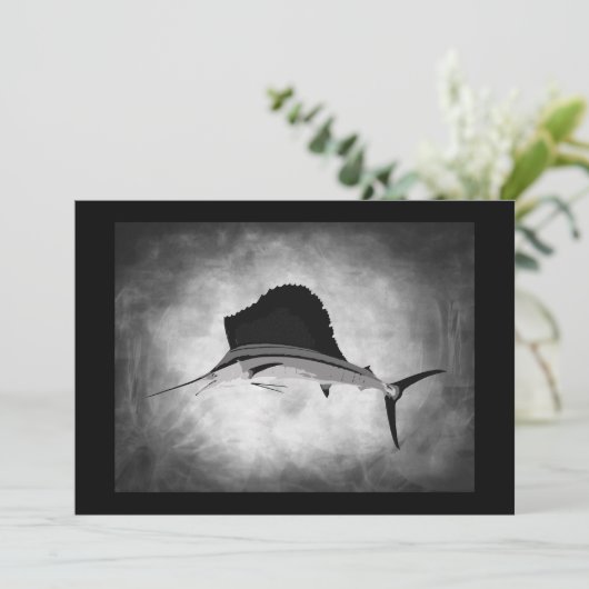 Zeilvisserij kunst kaart (Staand voorkant)