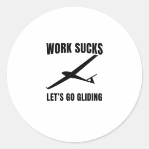 zeilvliegtuig  Glider Aviation Soaring Gifts Ronde Sticker