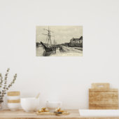 Zeilvrachtschepen, Bayonne, Frankrijk Poster (Keuken)