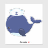 Zeilwalvis, kleine walvis, taarvis, blauwe walvis sticker (Vel)