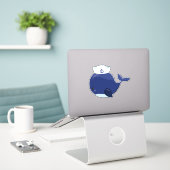 Zeilwalvis, kleine walvis, taarvis, blauwe walvis sticker (Laptop op bureau)