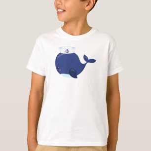Zeilwalvis, kleine walvis, taarvis, blauwe walvis t-shirt