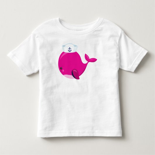 Zeilwalvis, kleine walvis, taarvis, roze walvis kinder shirts (Voorkant)