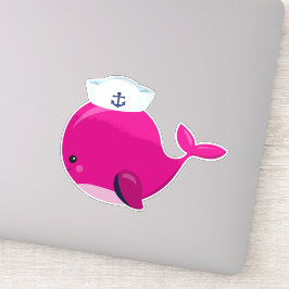 Zeilwalvis, kleine walvis, taarvis, roze walvis sticker