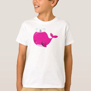 Zeilwalvis, kleine walvis, taarvis, roze walvis t-shirt