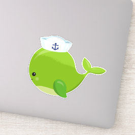 Zeilwalvis, walvis, Baby walvis, groene walvis Sticker