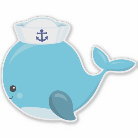 Zeilwalvis, walvis, kleine walvis, blauwe walvis sticker (Voorkant)