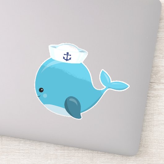Zeilwalvis, walvis, kleine walvis, blauwe walvis sticker (Detail)