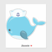 Zeilwalvis, walvis, kleine walvis, blauwe walvis sticker (Vel)