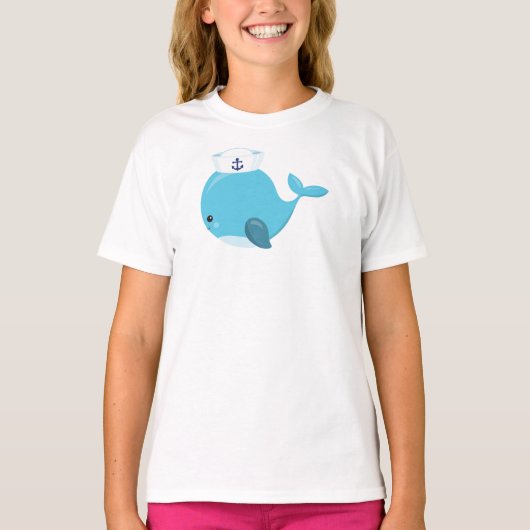 Zeilwalvis, walvis, kleine walvis, blauwe walvis t-shirt (Voorkant)